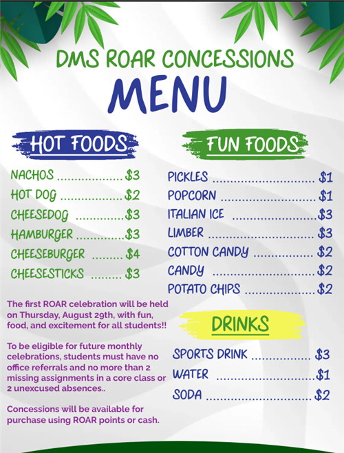 ROAR Menu